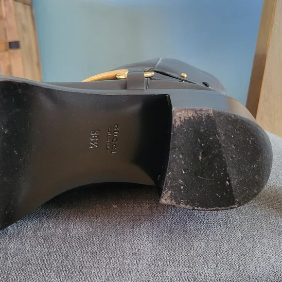 Gucci LIFFORD leather horsebit boots size 36 1/2, pull on - Picture 4 of 12